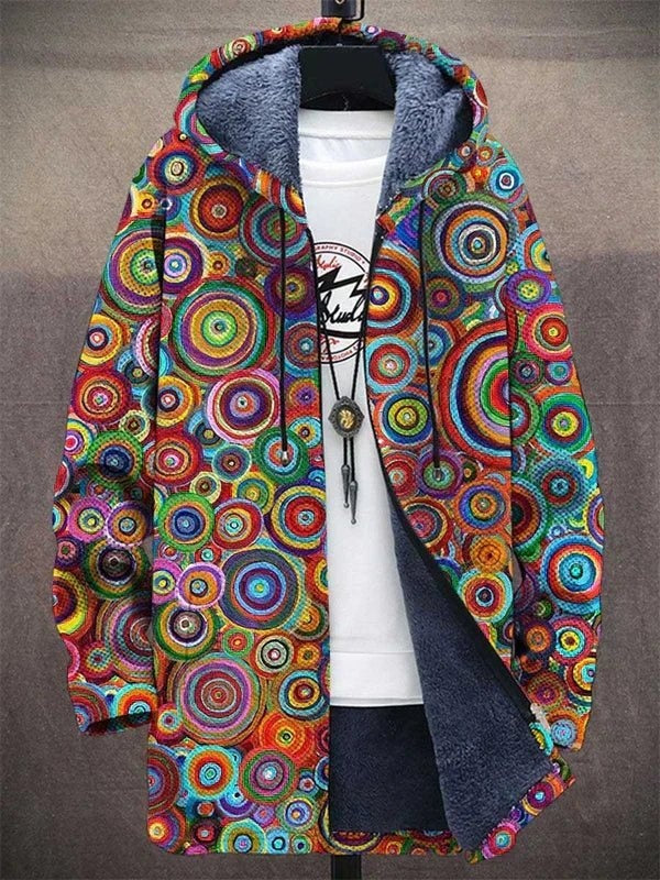 Logan | Men's Psychedelic Print Zip Up Hoodie Fleece Lined