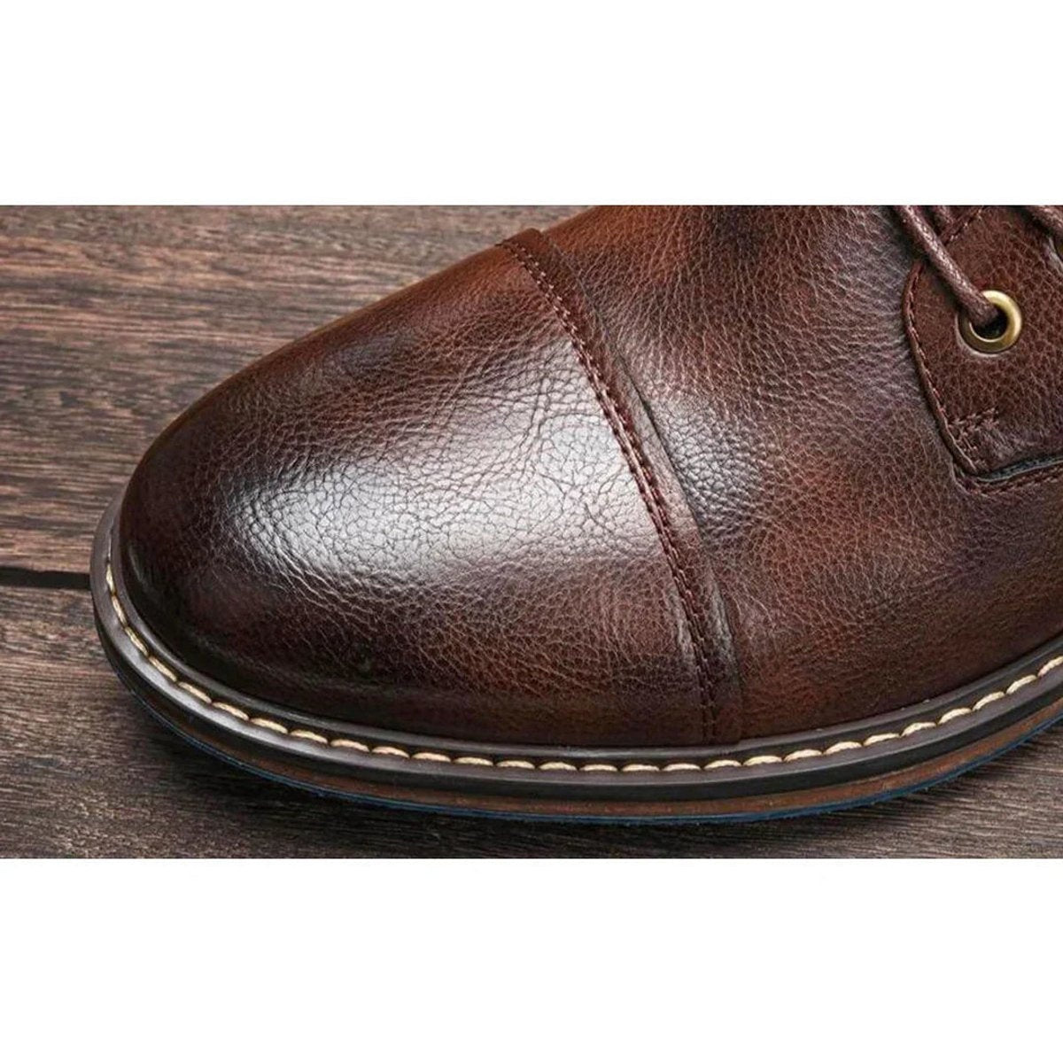 Benjamin | Men's Leather Dress Boots Lace-Up with Side Zipper