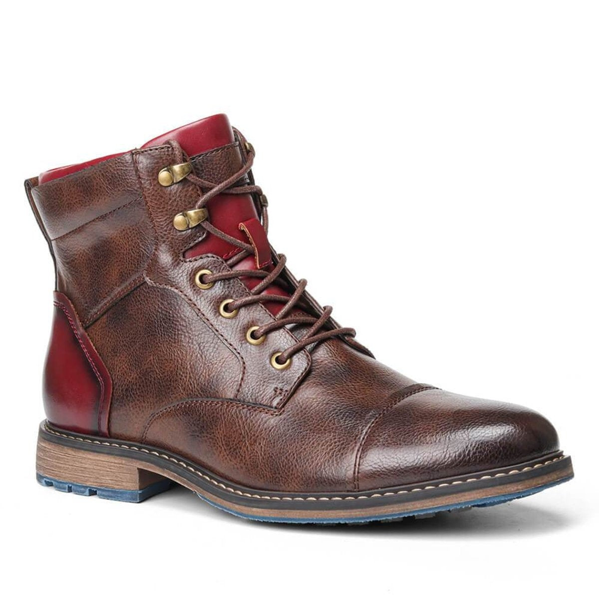 Benjamin | Men's Leather Dress Boots Lace-Up with Side Zipper