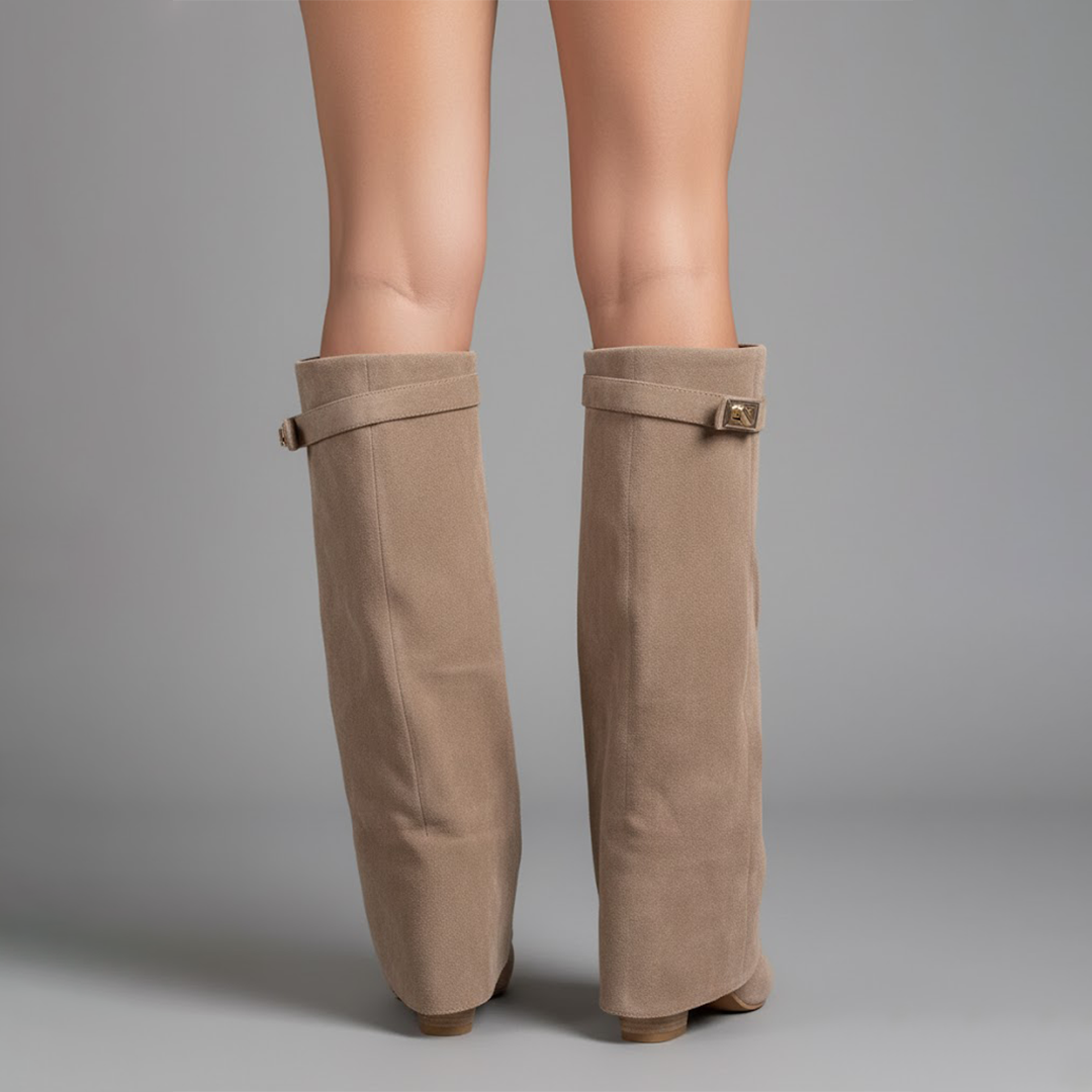 Isla | Women's Suede Knee High Boots Heeled Tall
