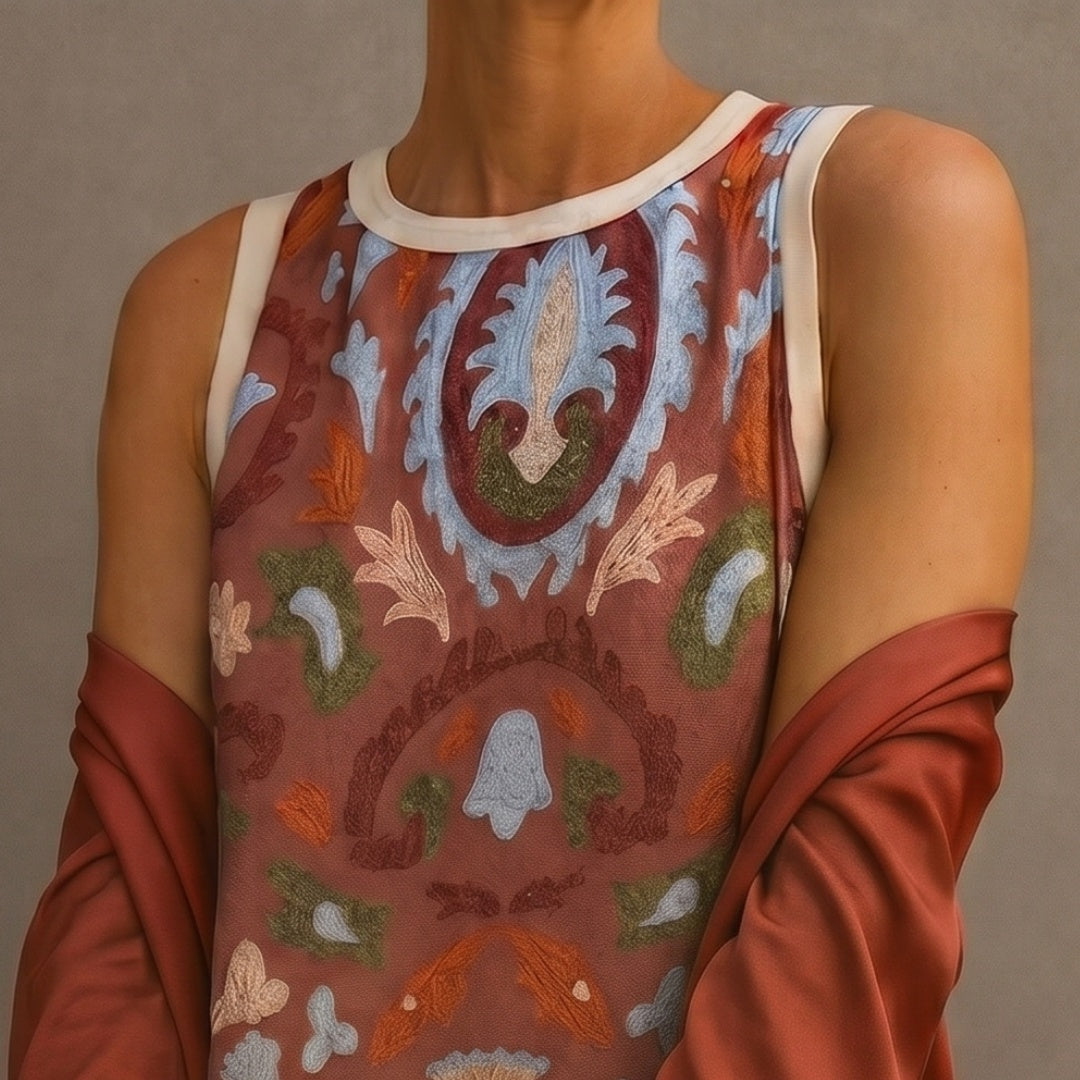 Ellie | Women's Printed Midi Winter Wedding Guest Dress with Matching Duster