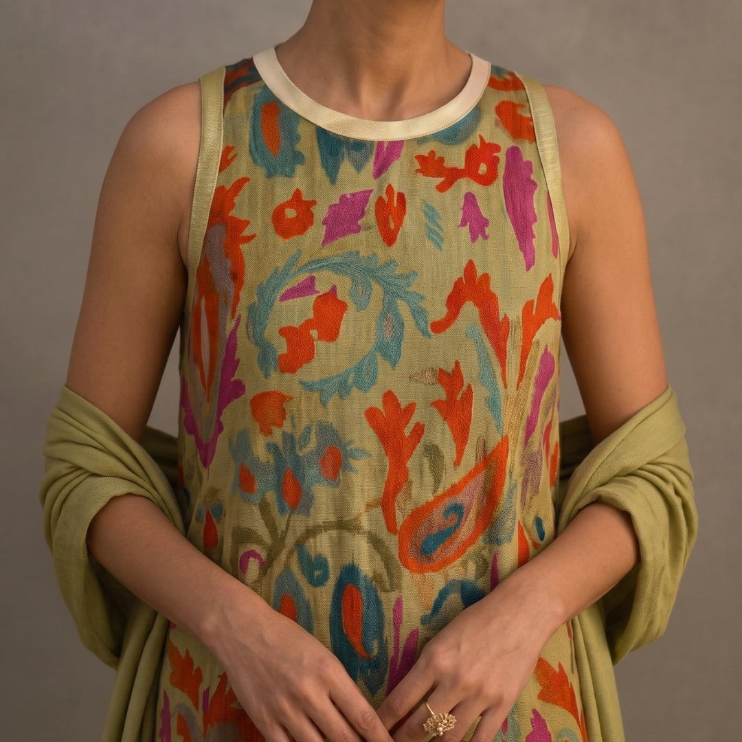 Ellie | Women's Printed Midi Winter Wedding Guest Dress with Matching Duster