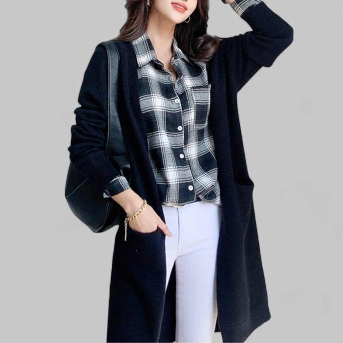 Abigail | Women's Long Cashmere Cardigan Oversized Open Front