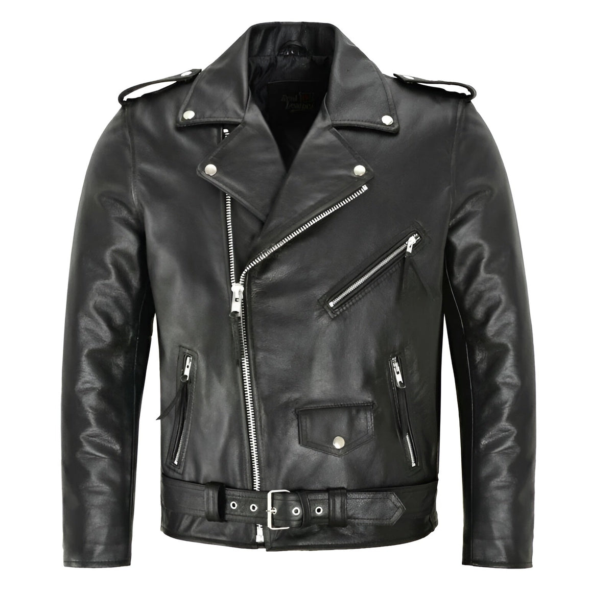 Sean | Men's Leather Jacket Biker Asymmetric Zipper Moto