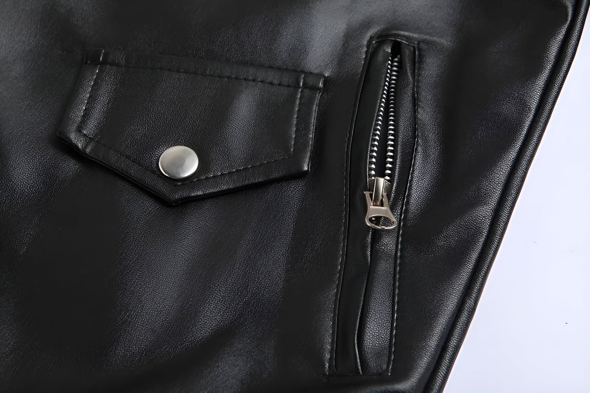 Sean | Men's Leather Jacket Biker Asymmetric Zipper Moto