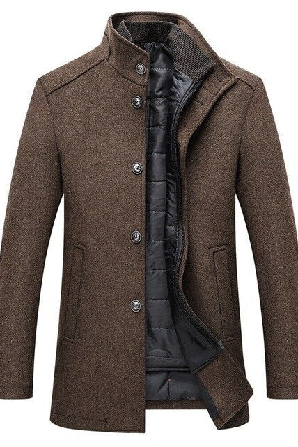 Bennett | Men's Wool Blend Coat Quilted Lining Stand Collar