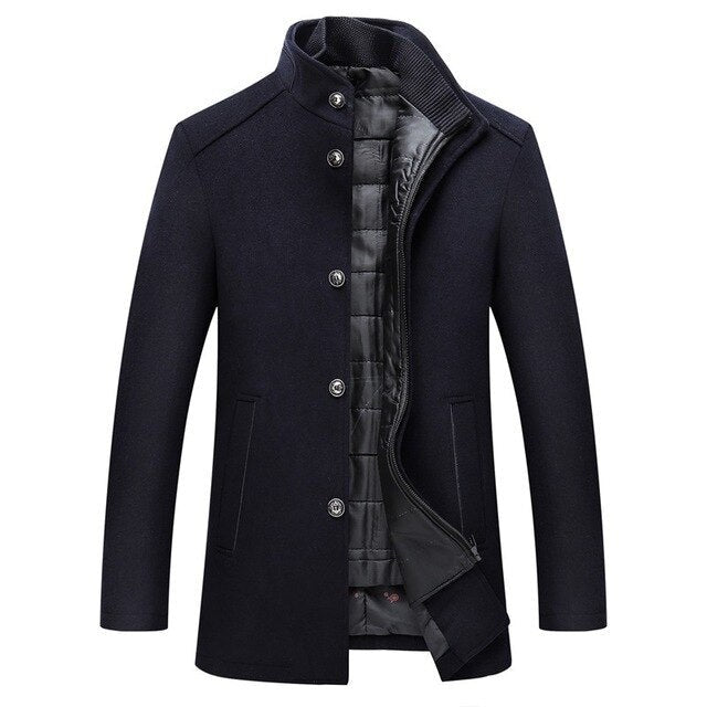 Bennett | Men's Wool Blend Coat Quilted Lining Stand Collar