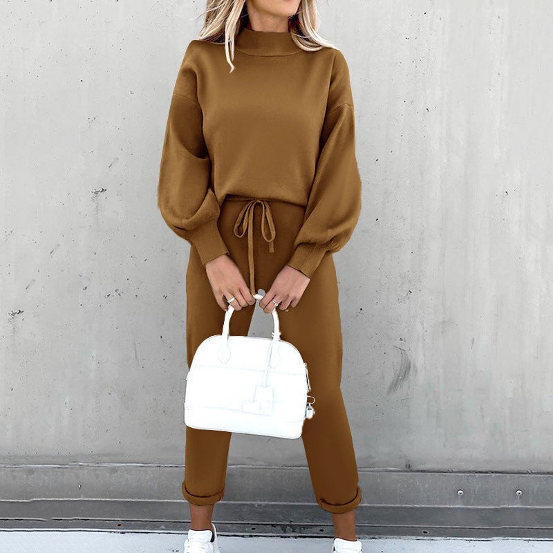 Ella | Women's Matching Lounge Set with Stand Collar Top