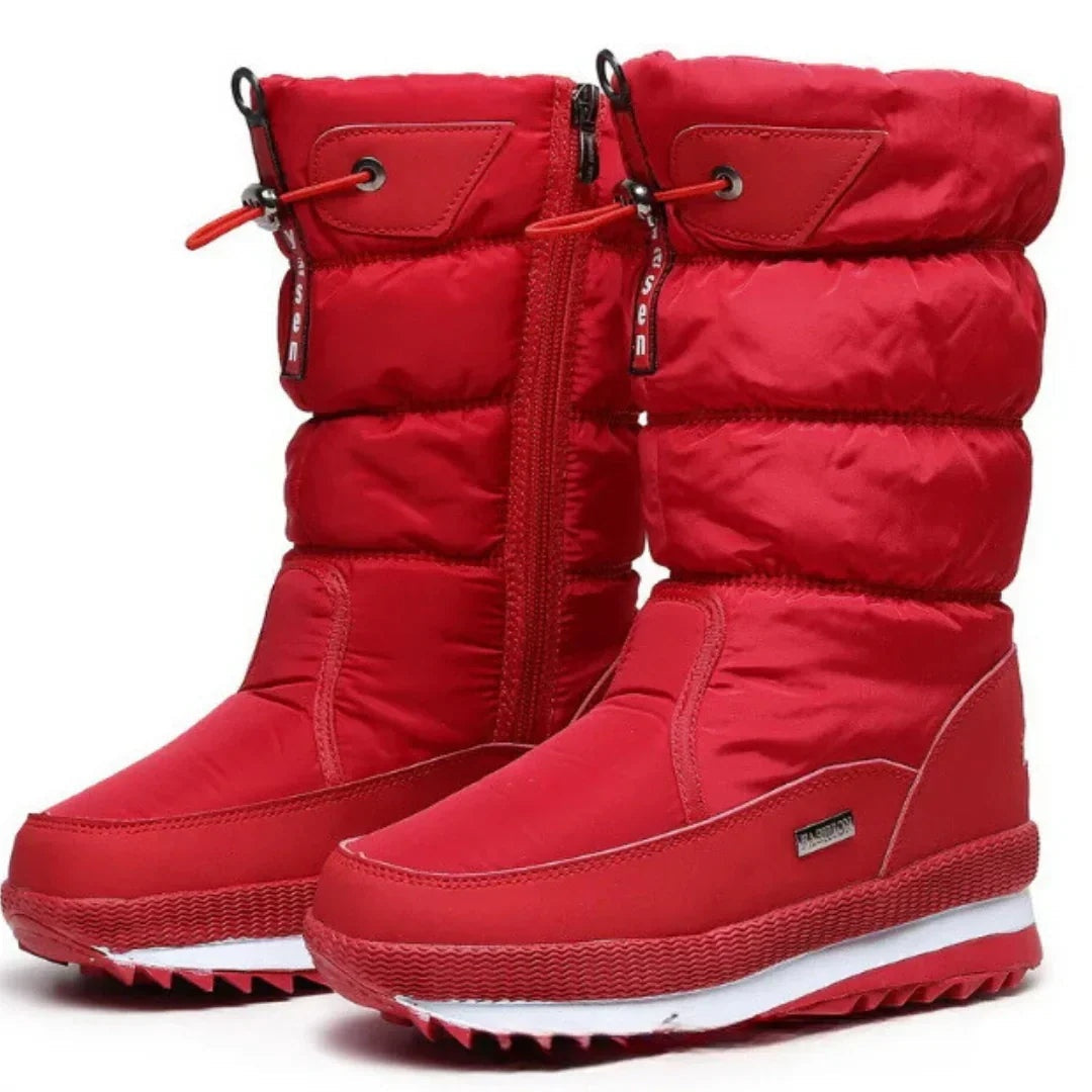 Emily | Women's Quilted Snow Boots Mid Calf with Side Zipper
