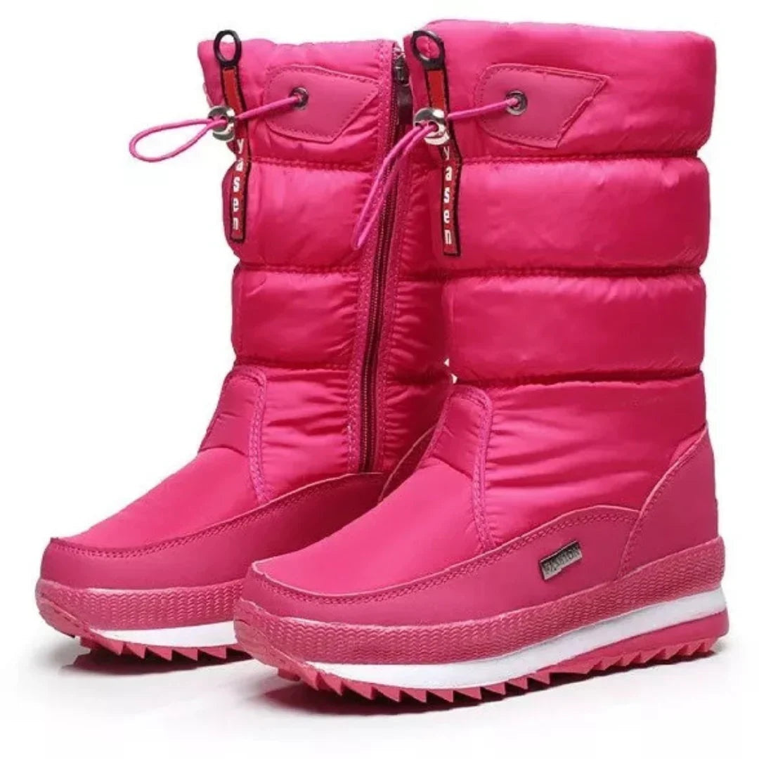 Emily | Women's Quilted Snow Boots Mid Calf with Side Zipper