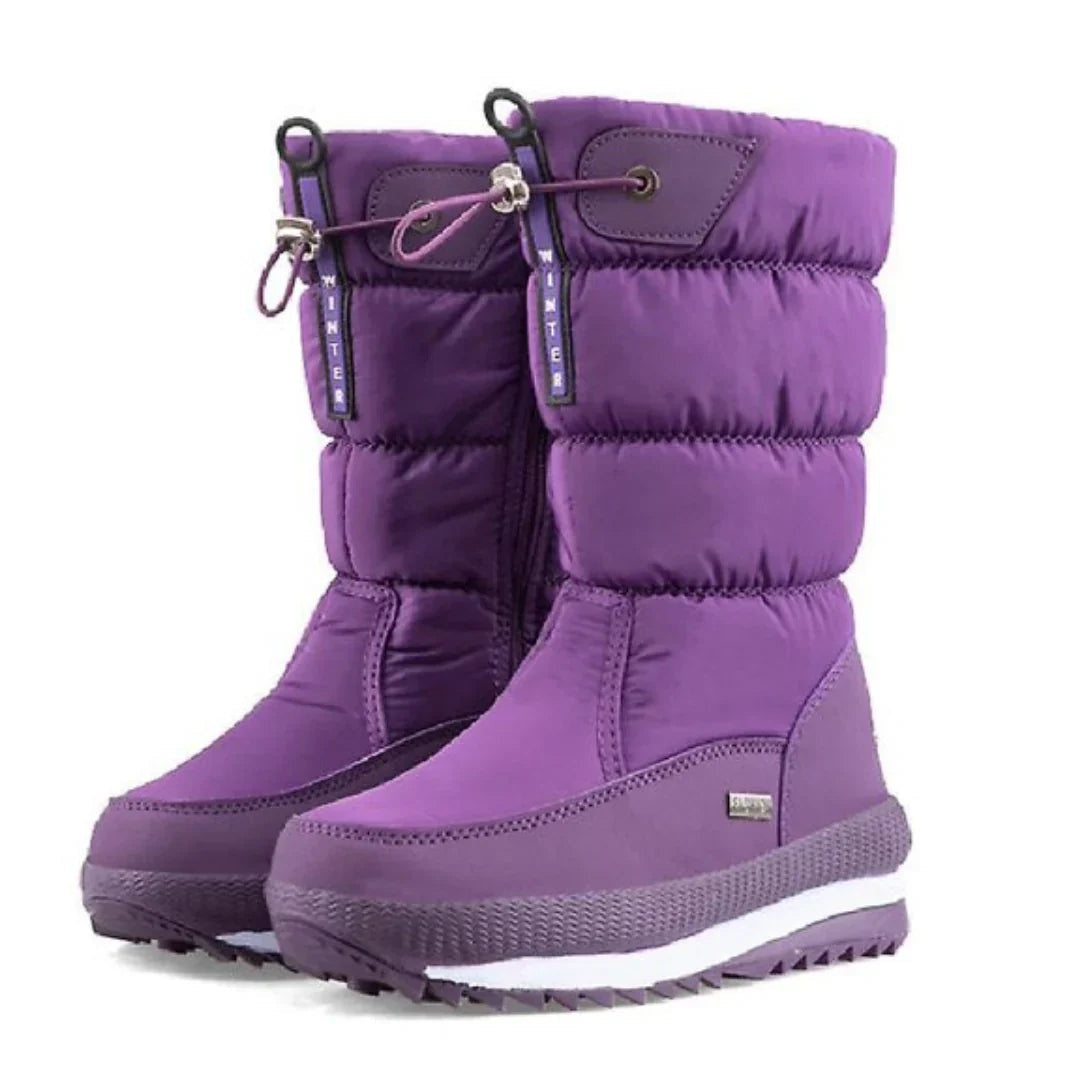 Emily | Women's Quilted Snow Boots Mid Calf with Side Zipper