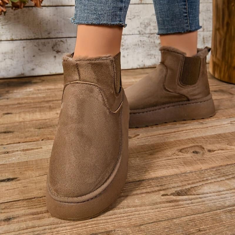 Elise | Women's Suede Platform Chelsea Boots Lined Ankle