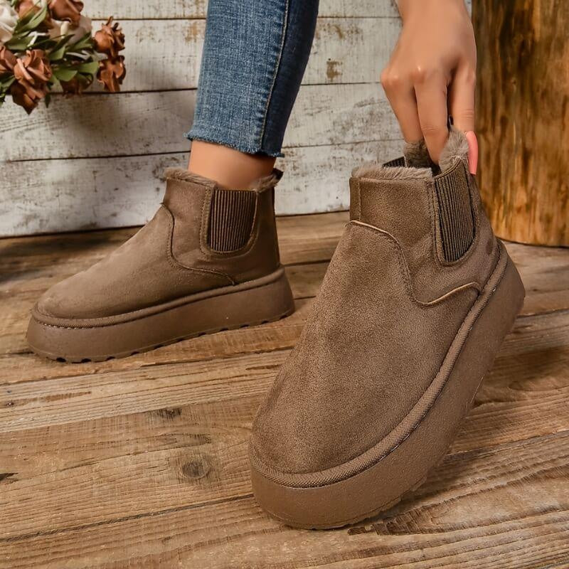 Elise | Women's Suede Platform Chelsea Boots Lined Ankle