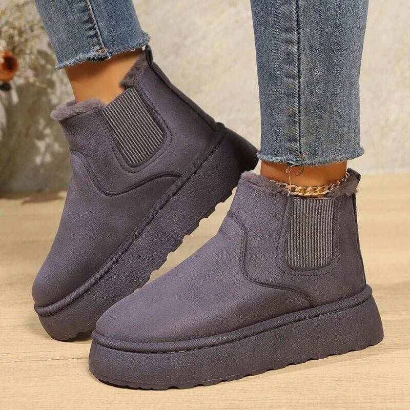 Elise | Women's Suede Platform Chelsea Boots Lined Ankle