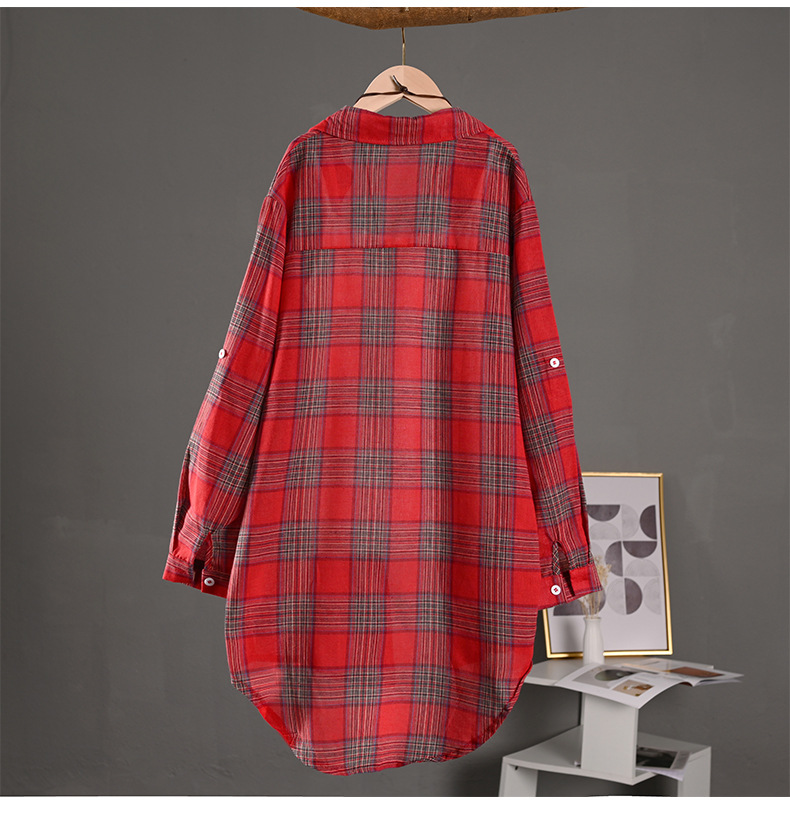 Madelyn | Women's Cotton Plaid Shacket Oversized Flannel Shirt Jacket