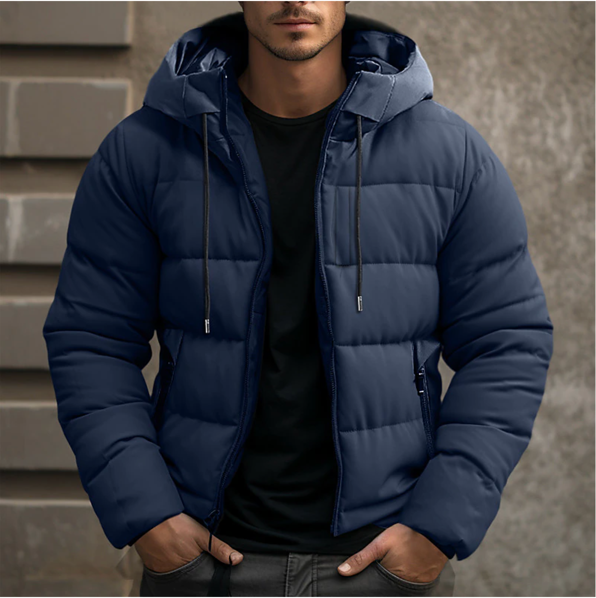 Peter | Men's Puffer Jacket Hooded Quilted Bubble Coat