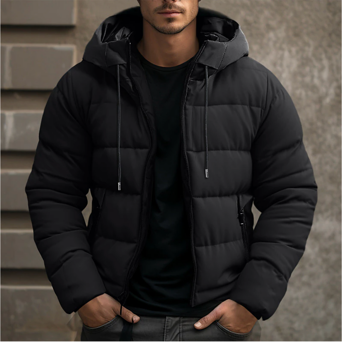 Peter | Men's Puffer Jacket Hooded Quilted Bubble Coat