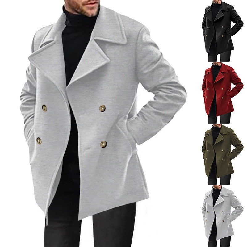 Derek | Men's Double Breasted Wool Blend Coat Classic Lapel
