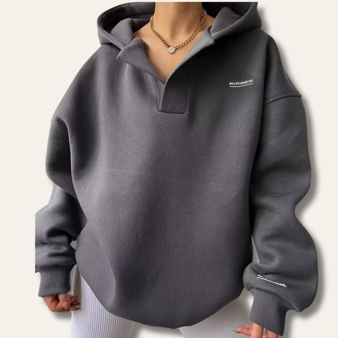 Evelyn | Women's Oversized Hoodie V Neck Athletic Sweatshirt