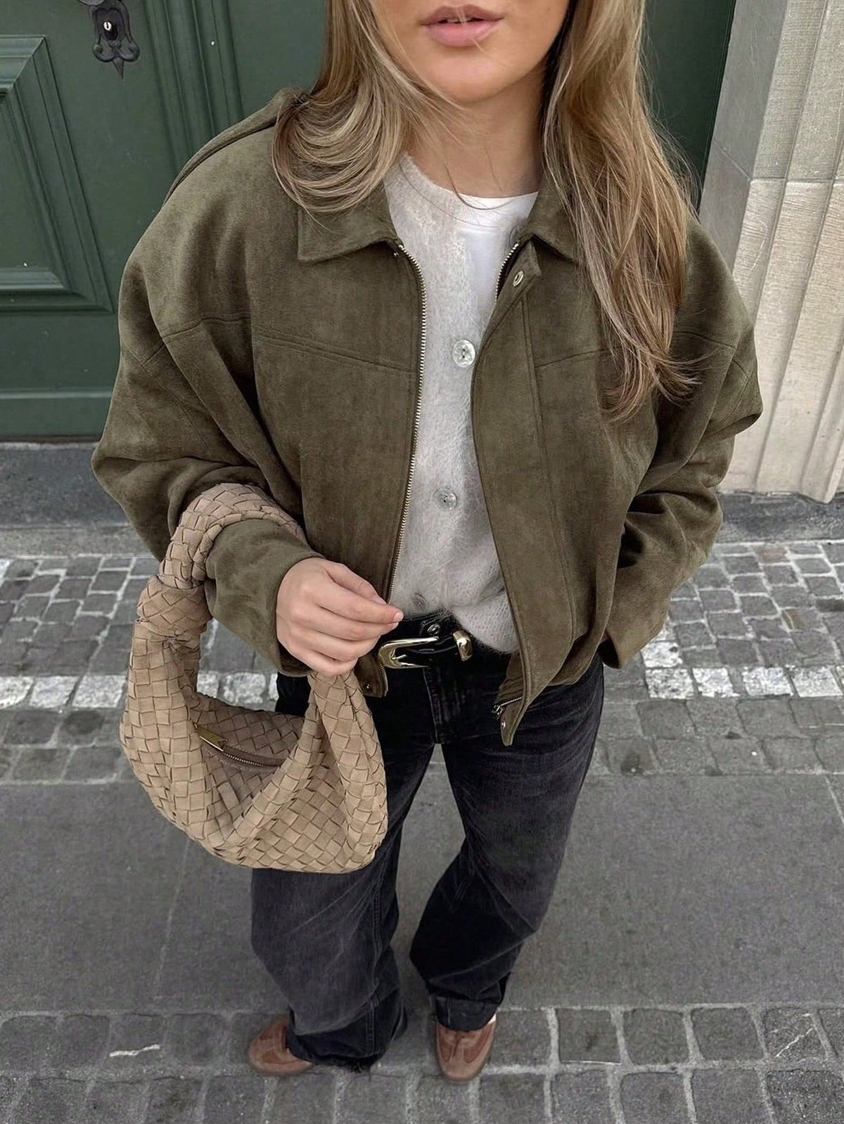 Quinn | Women's Oversized Suede Jacket Zip Up