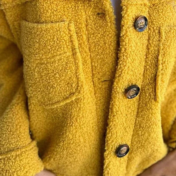 Quinn | Women's Sherpa Jacket Button Up Lapel Teddy Coat
