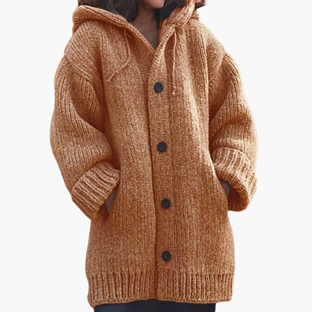 Luna | Women's Oversized Hooded Cardigan Knit Button Up