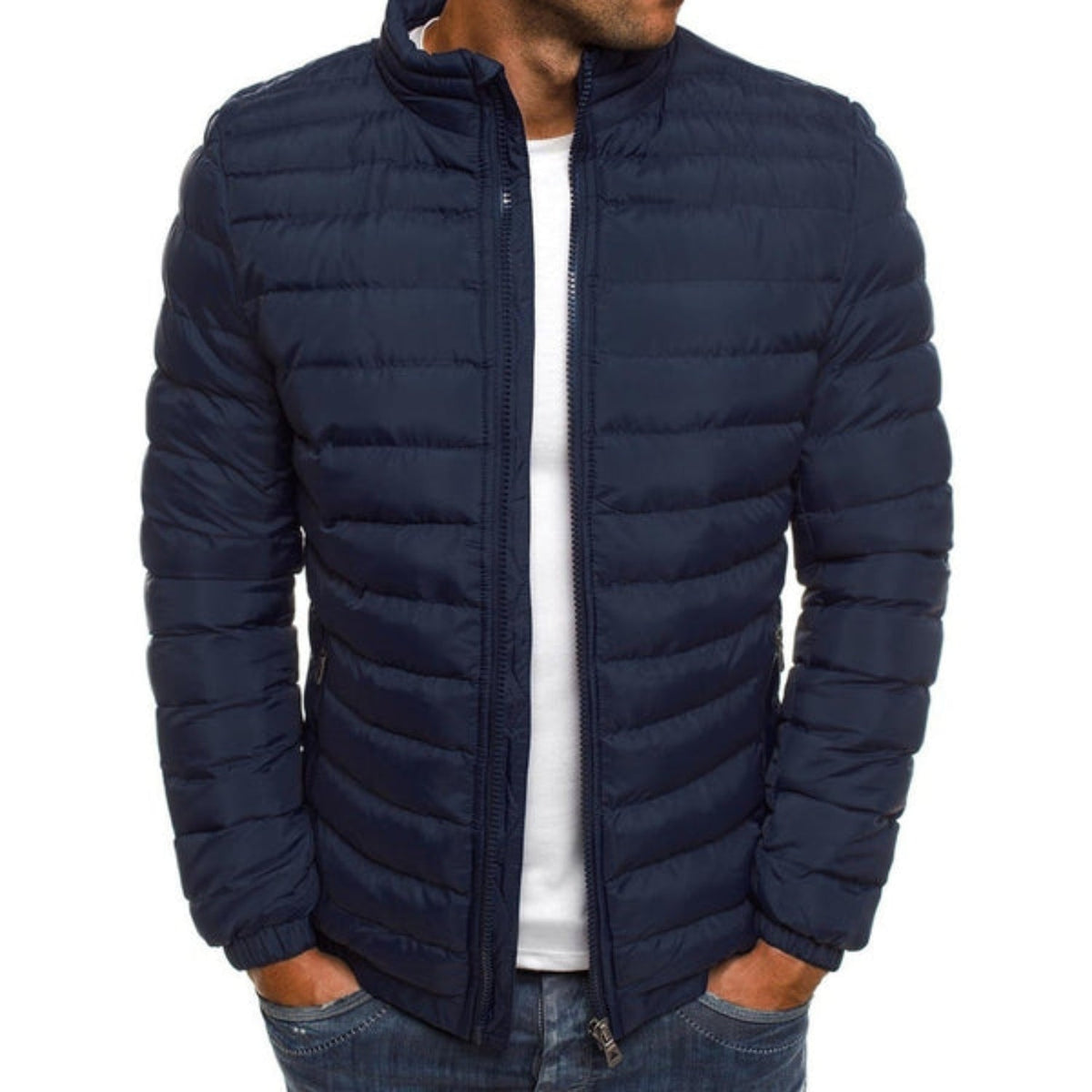 Graham | Men's Quilted Winter Jacket Stand Collar Zip Up