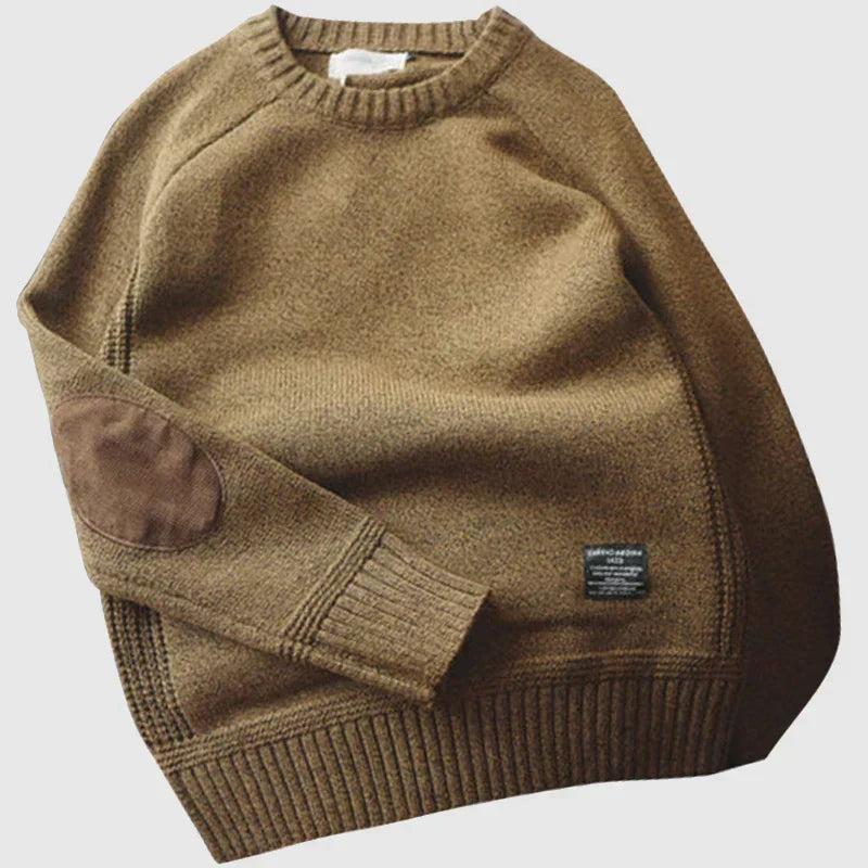Lucas | Men's Wool Sweater with Elbow Patches