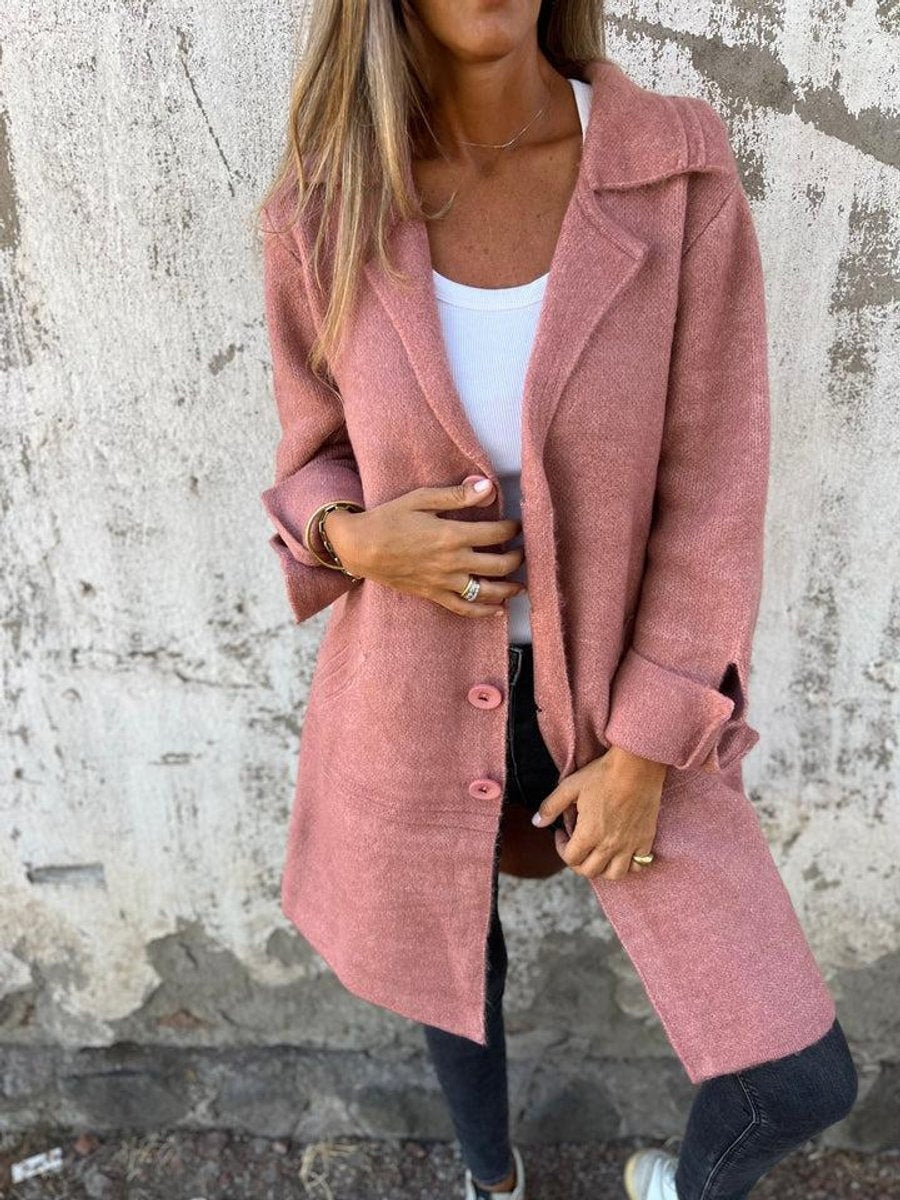 Juliette | Women's Wool Blend Coat Lapel Collar Button Front