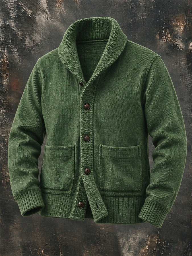 Mateo | Men's Cardigan Sweater Shawl Collar Knit with Pockets