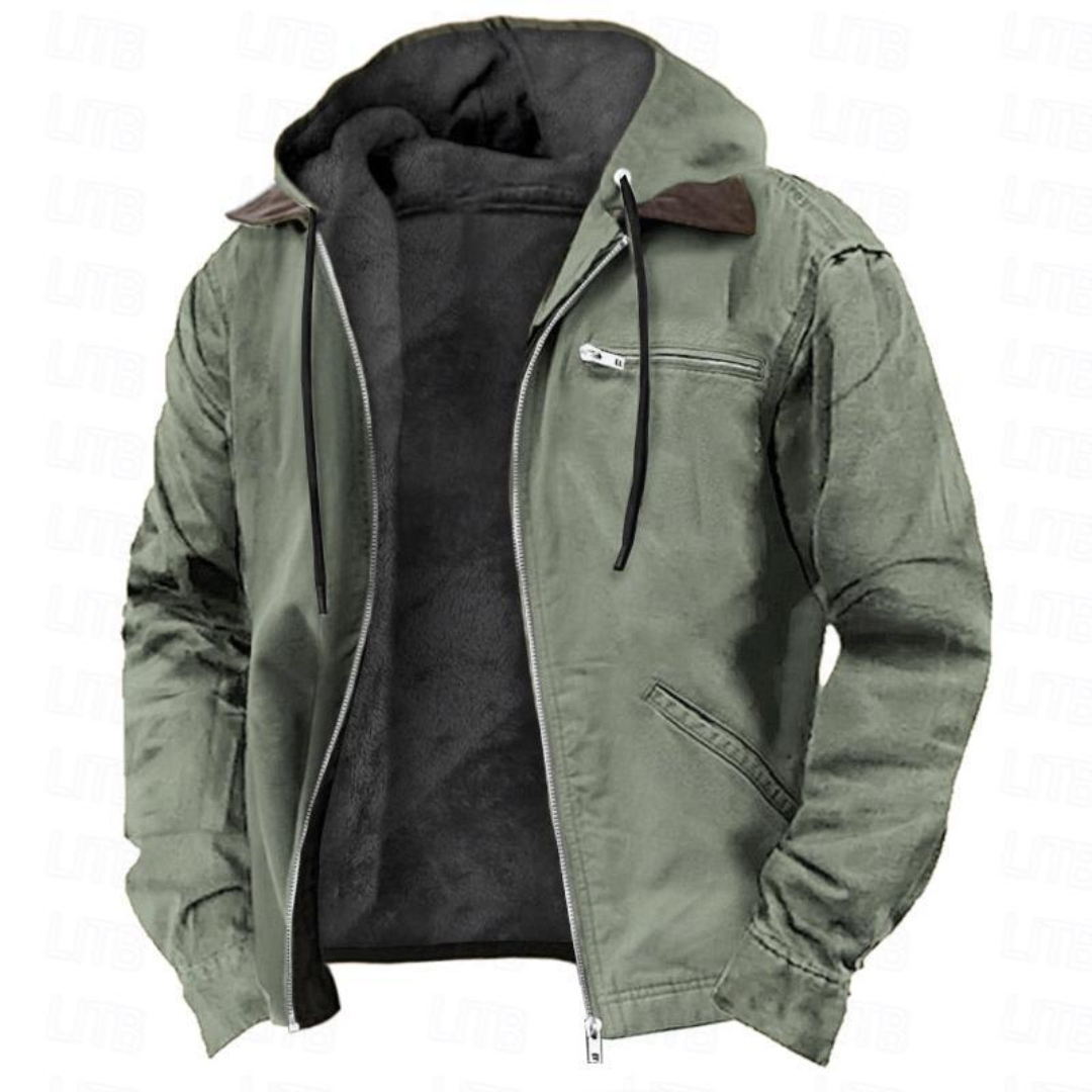 Mateo | Men's Winter Jacket Full Zip Fleece Lined with Hood