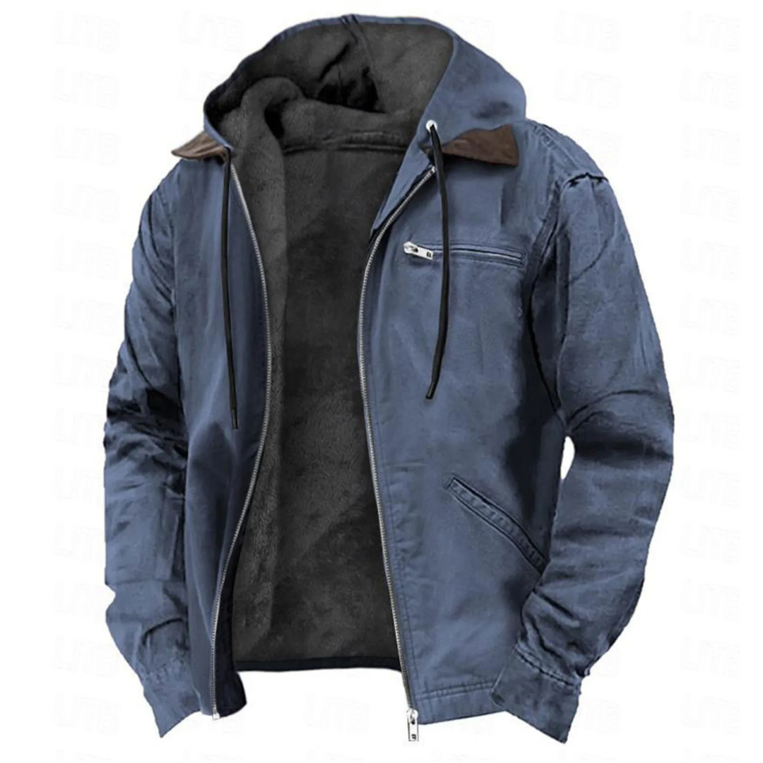 Mateo | Men's Winter Jacket Full Zip Fleece Lined with Hood