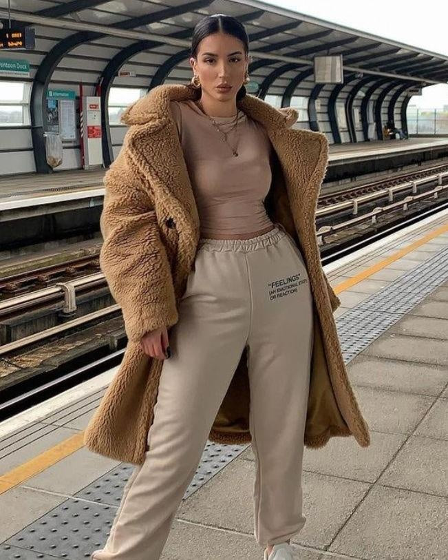 Cora | Women's Long Sherpa Coat Oversized Teddy Coat