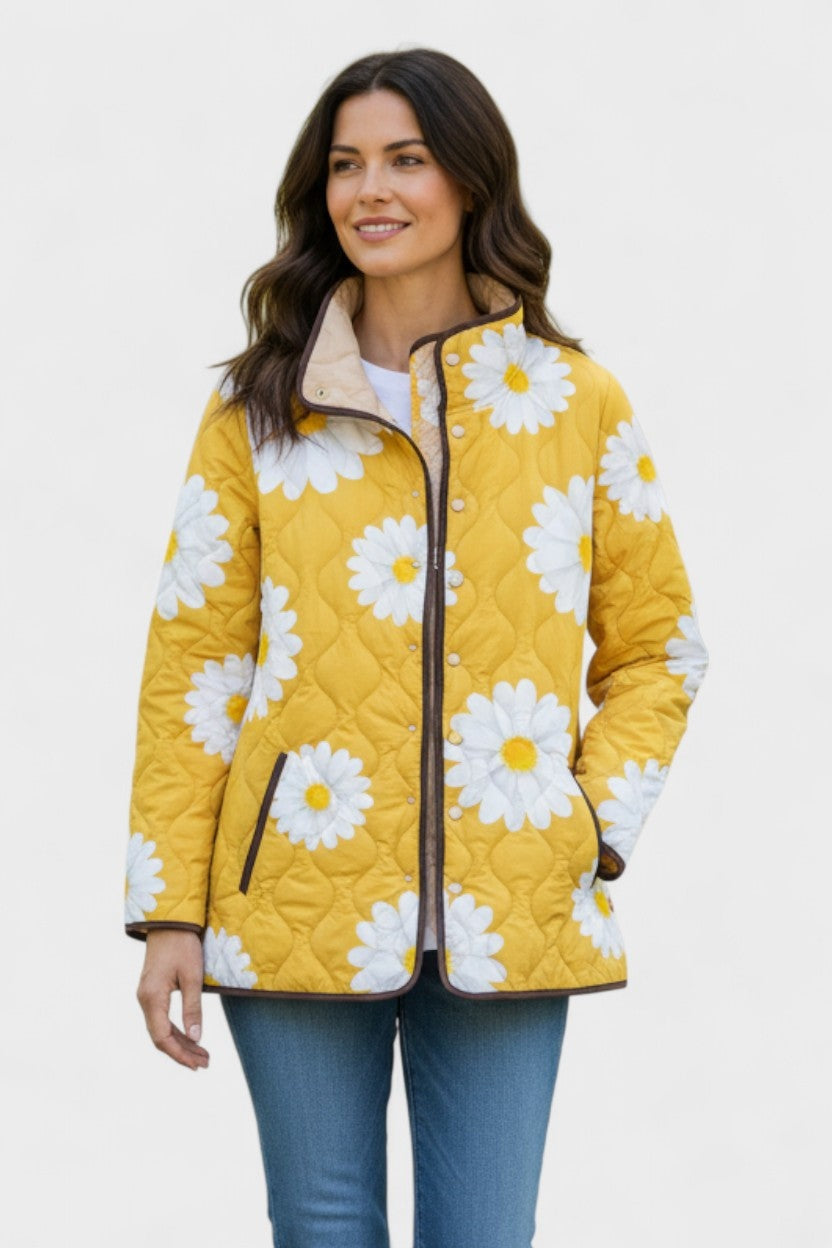 Olivia | Women's Floral Patchwork Quilted Jacket Lightweight Fall Coat