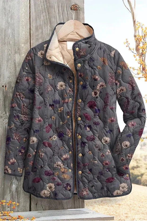 Olivia | Women's Floral Patchwork Quilted Jacket Lightweight Fall Coat