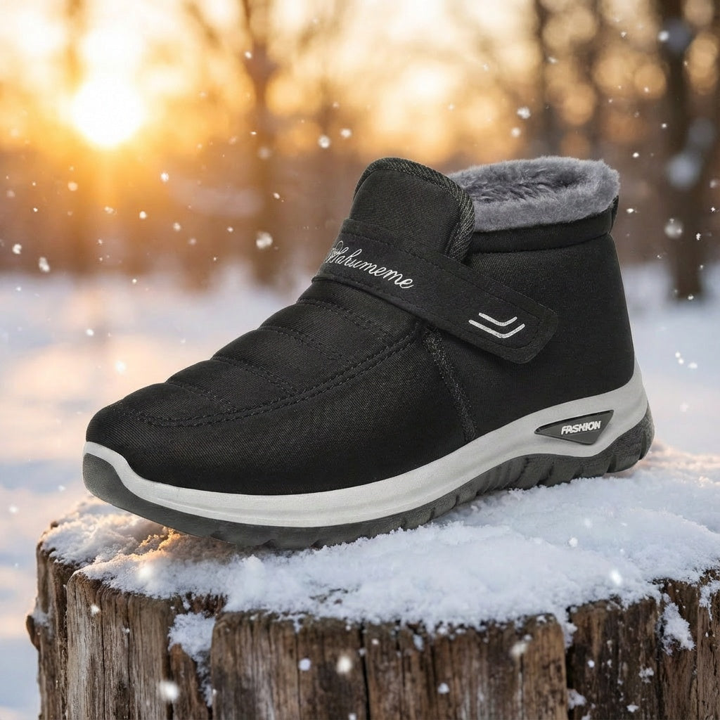 Mia | Women's Faux Fur Lined Snow Boots with Velcro Strap
