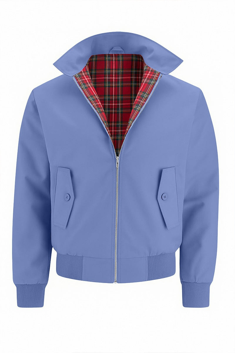 Nathaniel | Men's Bomber Jacket Tartan Lined Zip Up