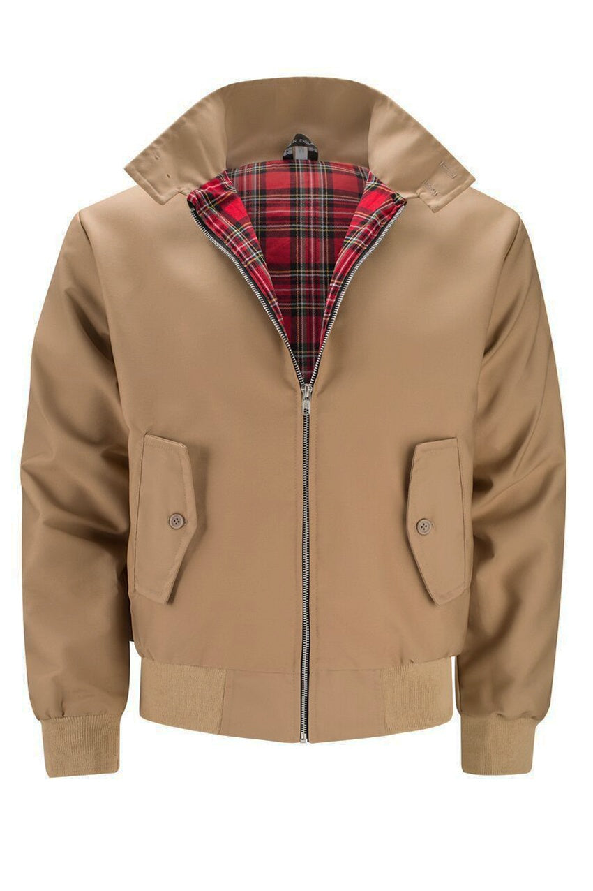 Nathaniel | Men's Bomber Jacket Tartan Lined Zip Up