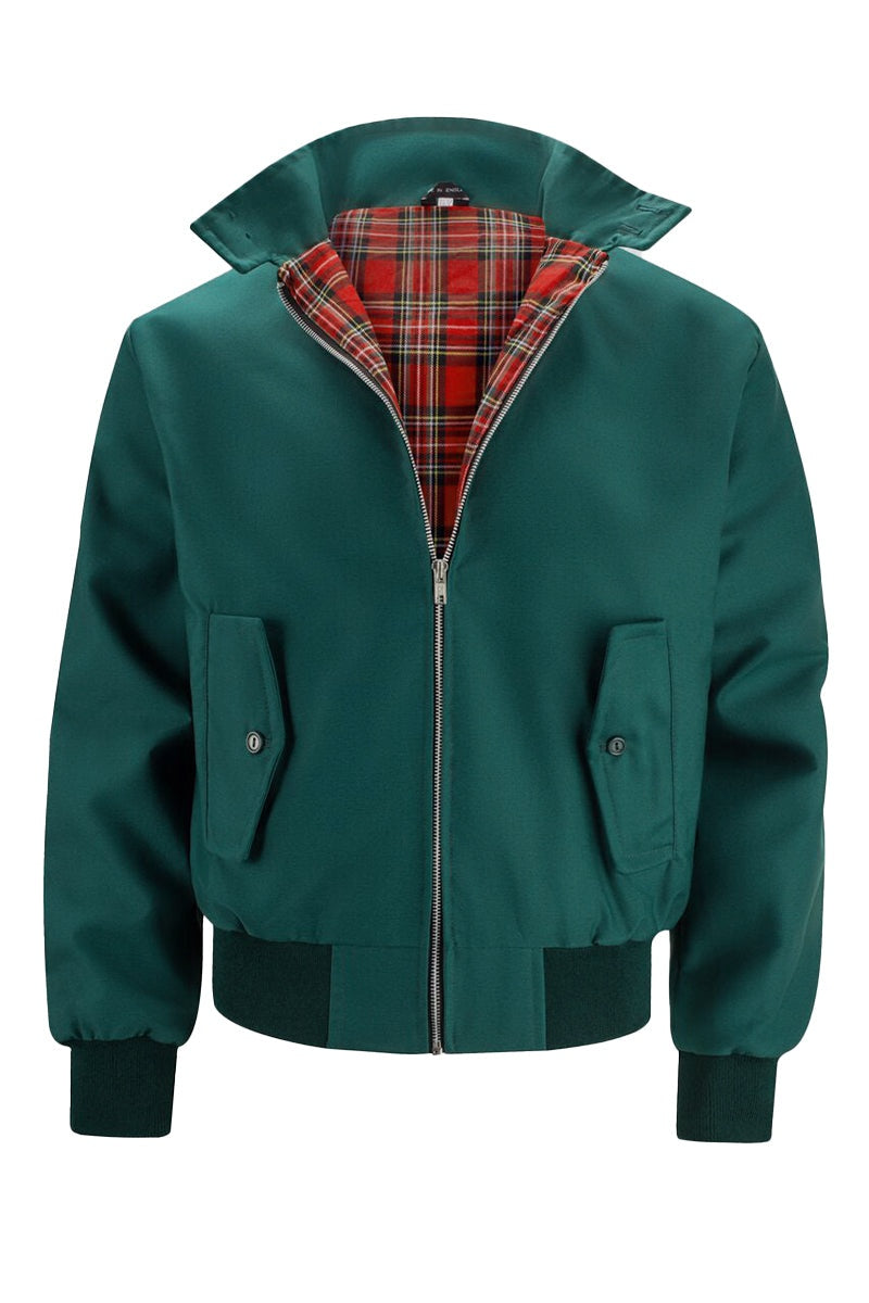 Nathaniel | Men's Bomber Jacket Tartan Lined Zip Up