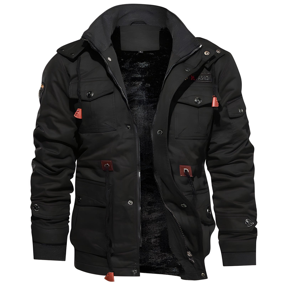 Simon | Men's Lined Military Jacket Multi Pocket Field Coat