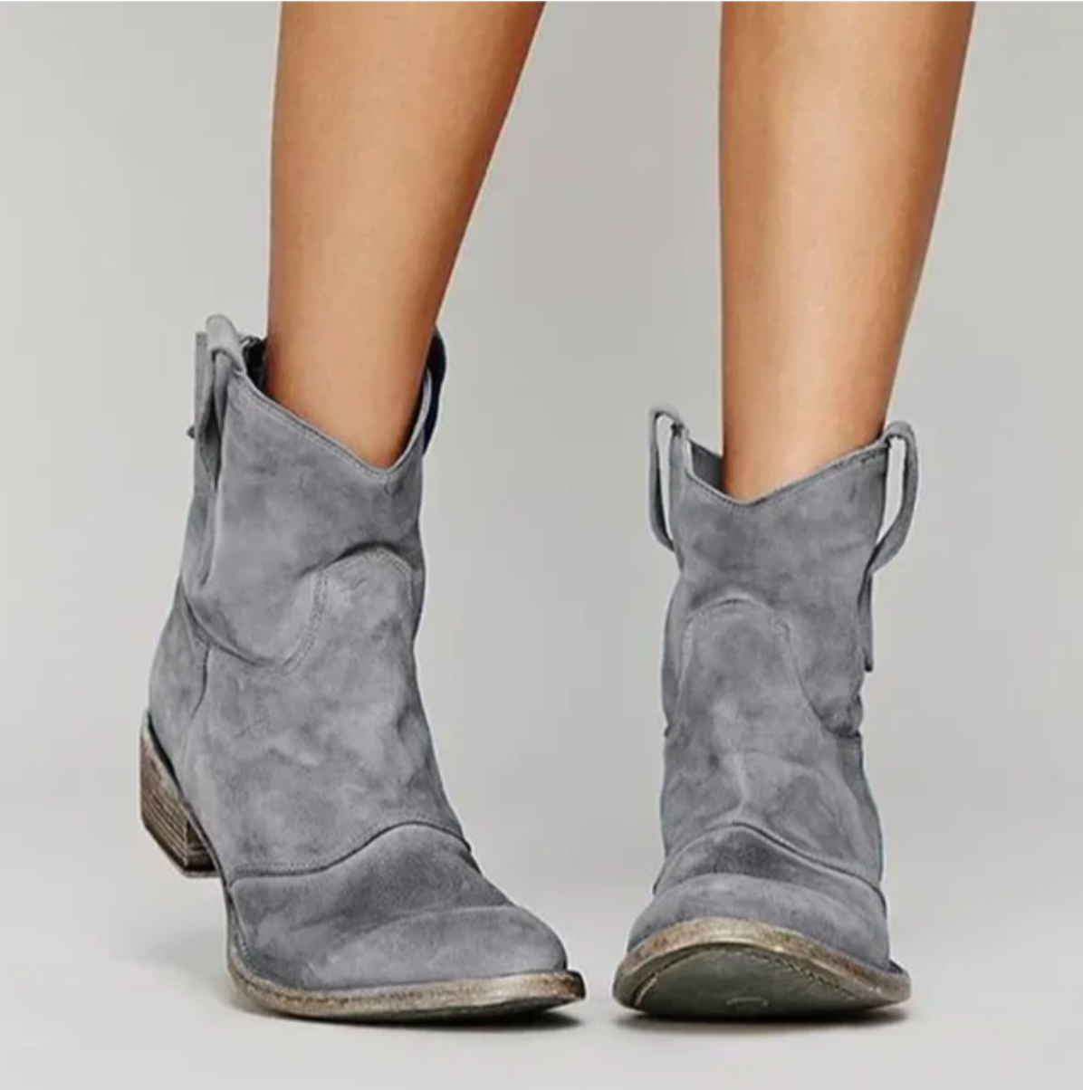 Delilah | Women's Suede Cowboy Boots Short Ankle Western