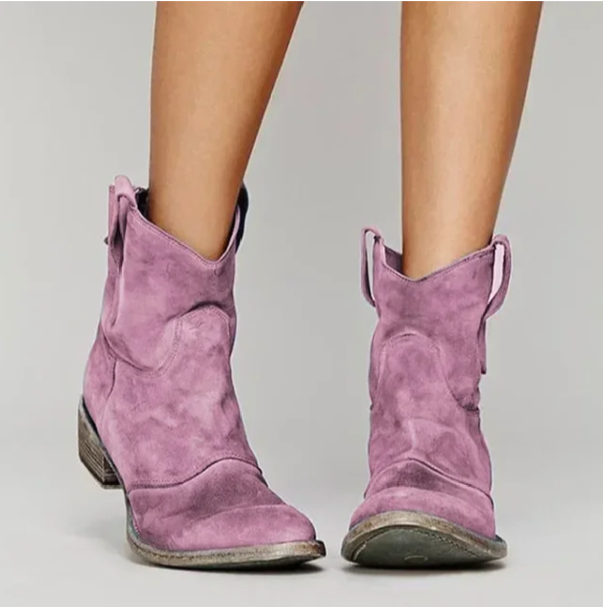 Delilah | Women's Suede Cowboy Boots Short Ankle Western