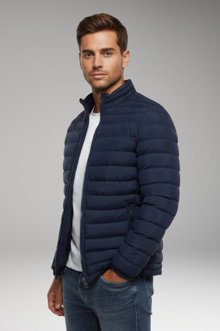 Spencer | Men's Quilted Bomber Jacket High Collar Zip Up