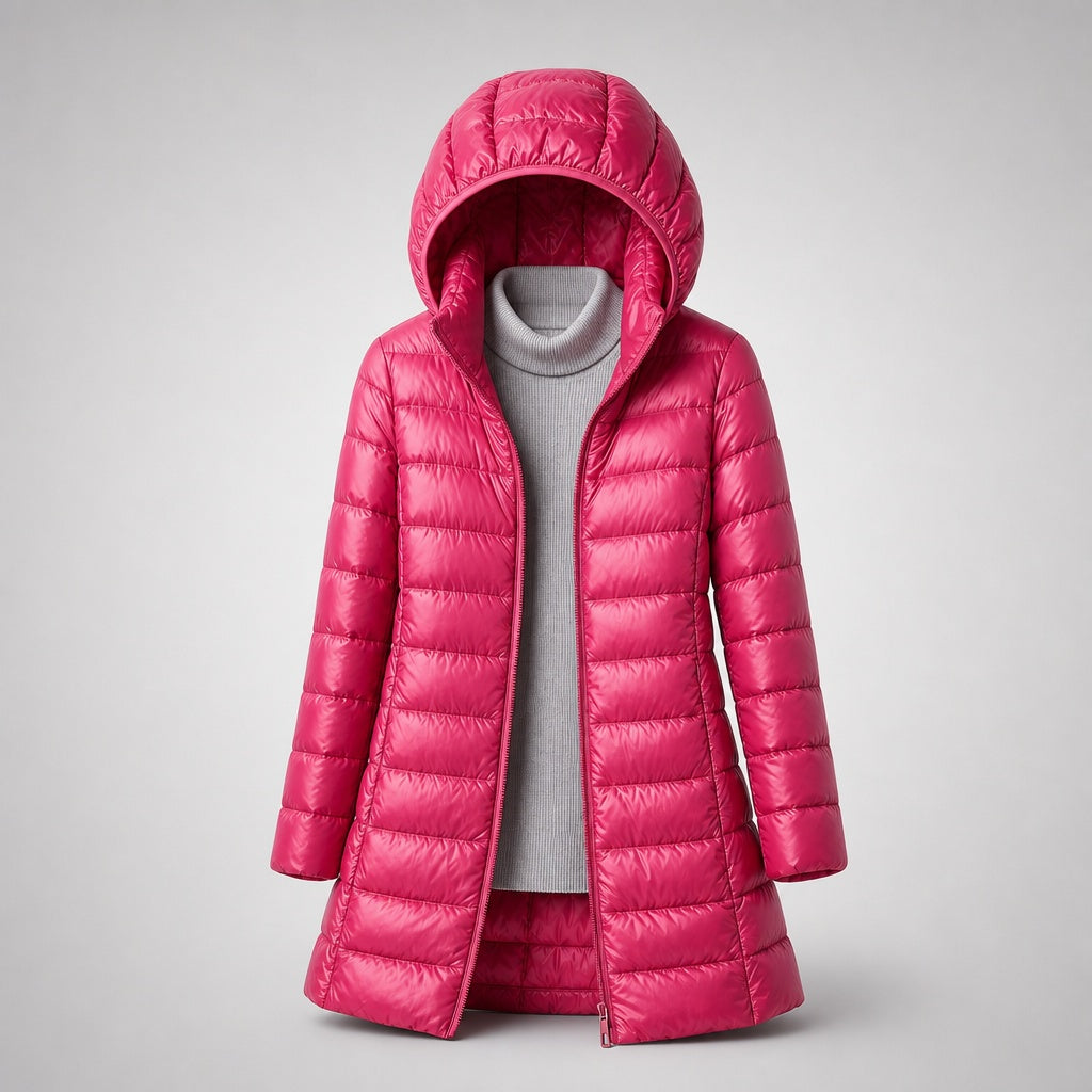 Andrea | Women's Long Puffer Coat Hooded Quilted