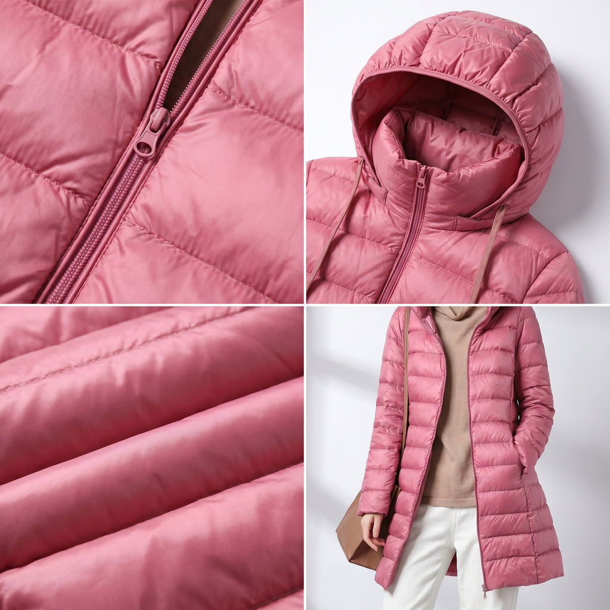 Andrea | Women's Long Puffer Coat Hooded Quilted