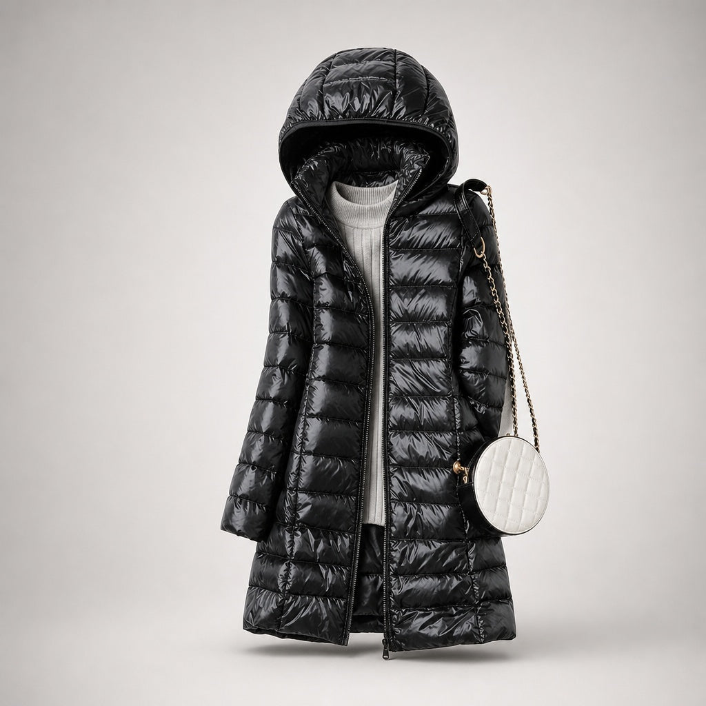 Andrea | Women's Long Puffer Coat Hooded Quilted