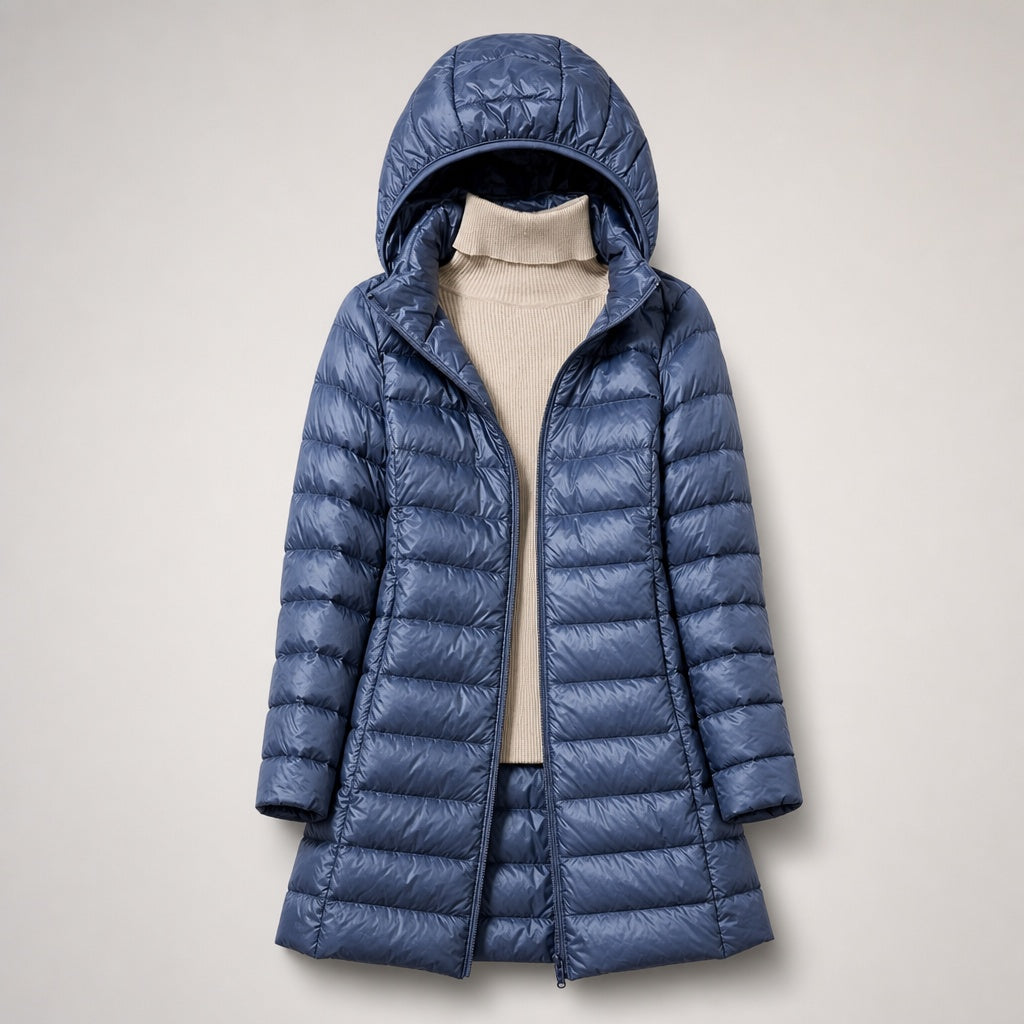 Andrea | Women's Long Puffer Coat Hooded Quilted