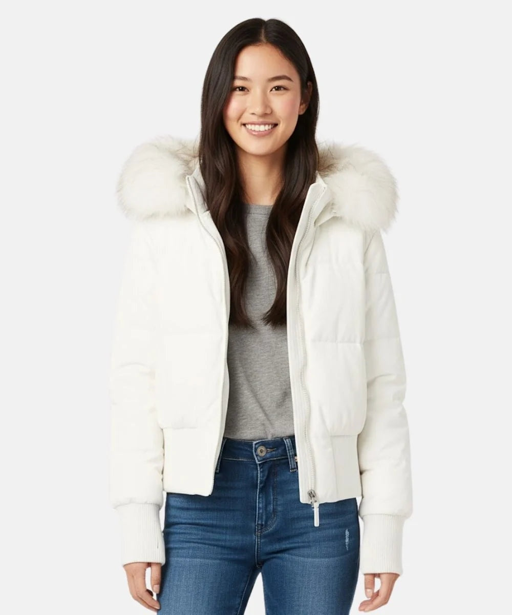 Ashley | Women's Puffer Jacket Faux Fur Hood