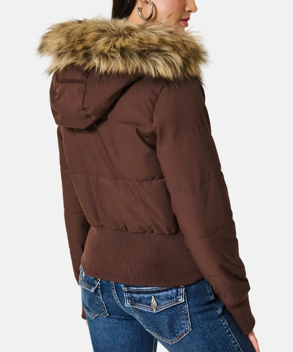 Ashley | Women's Puffer Jacket Faux Fur Hood