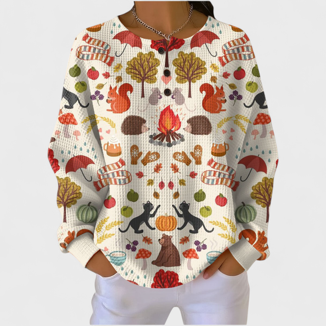 Ava | Women's Christmas Sweatshirt Long Sleeve Holiday Print